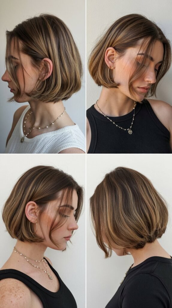 Chin-Length Bob with Highlights and Lowlights