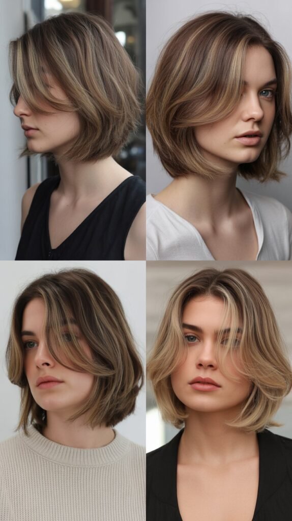 Layered Long Bob With Curved Front Pieces