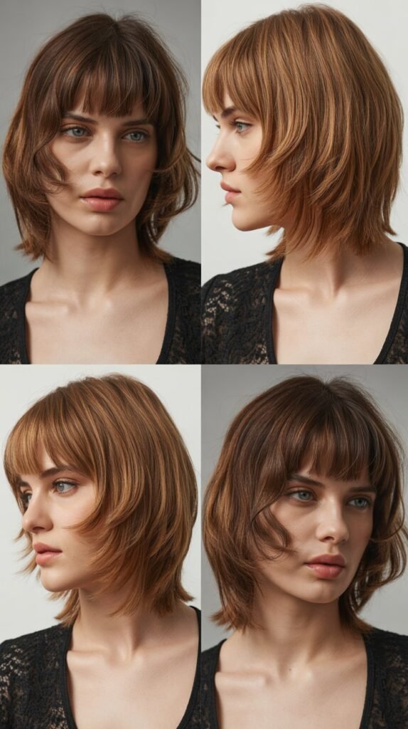 Layered Lob with Textured Micro Bangs