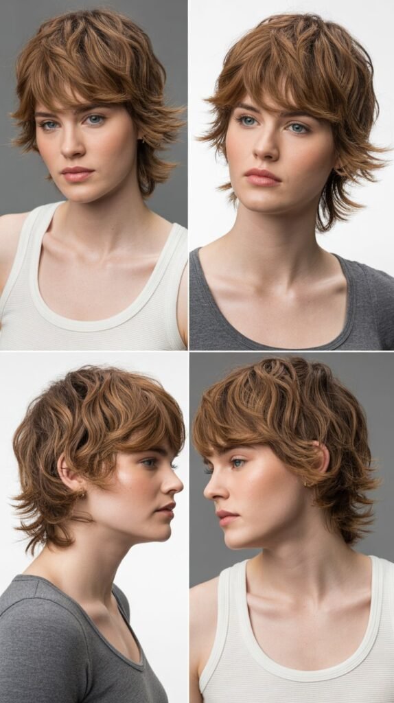 4. Shaggy Layers With Feathered Bangs