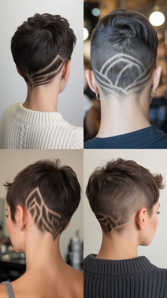 18. Pixie with Shaved Nape Design