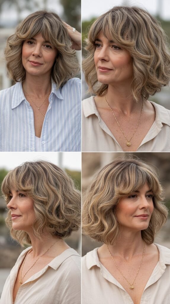 Wavy Bob with Curtain Fringe