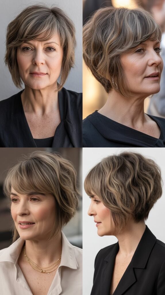 Asymmetrical Bangs with Angled Bob