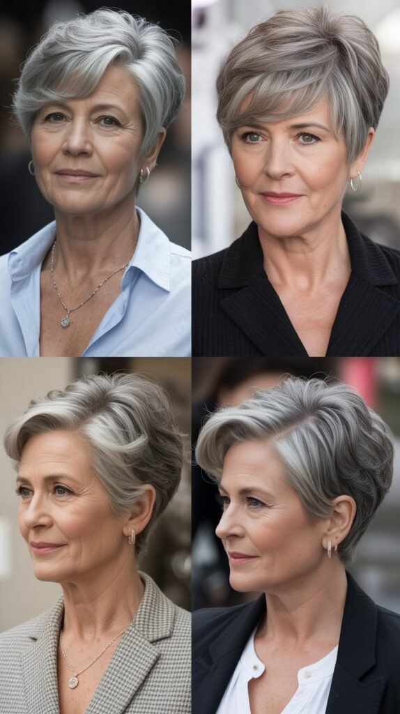 1. Classic Tapered Pixie with Side Part