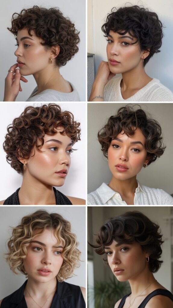 9. Curly Edgy Pixie with Volume