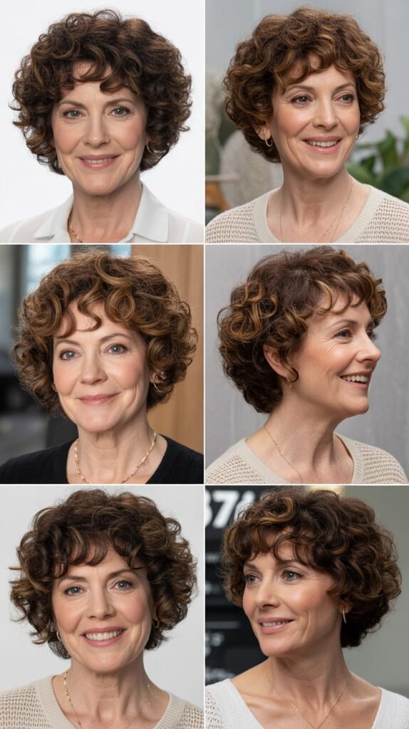 Voluminous Curly Bob with Definition