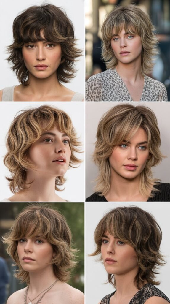 Medium Shaggy Cut With Curtain Fringe