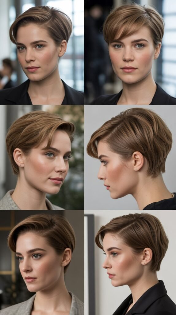 14. Razored Pixie With Swept-Back Bangs