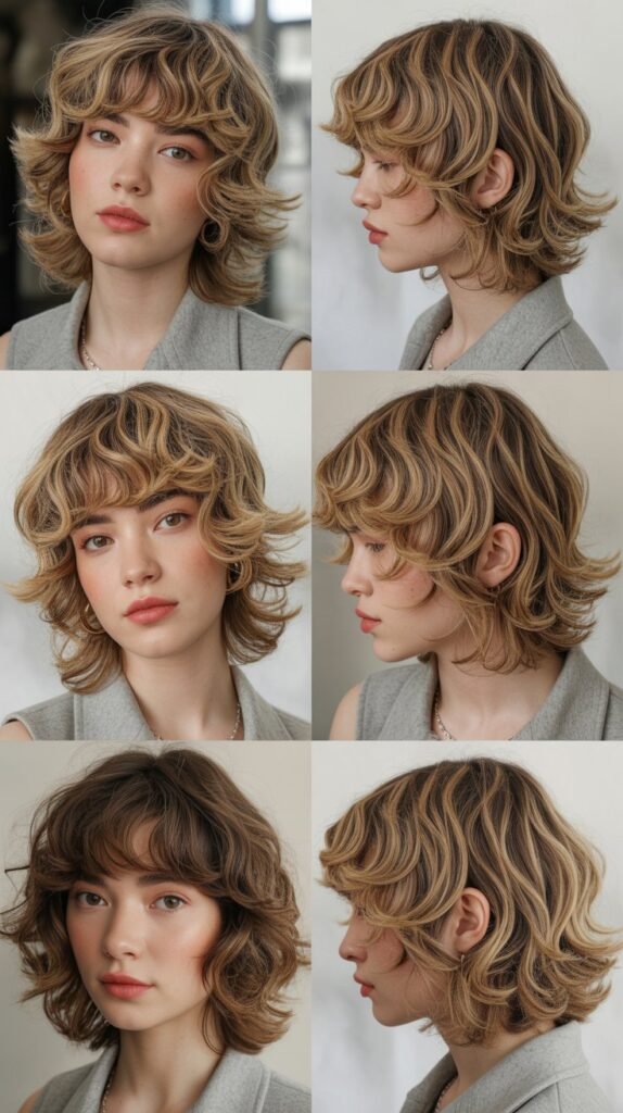 Tousled Medium Waves With Choppy Wispy Bangs