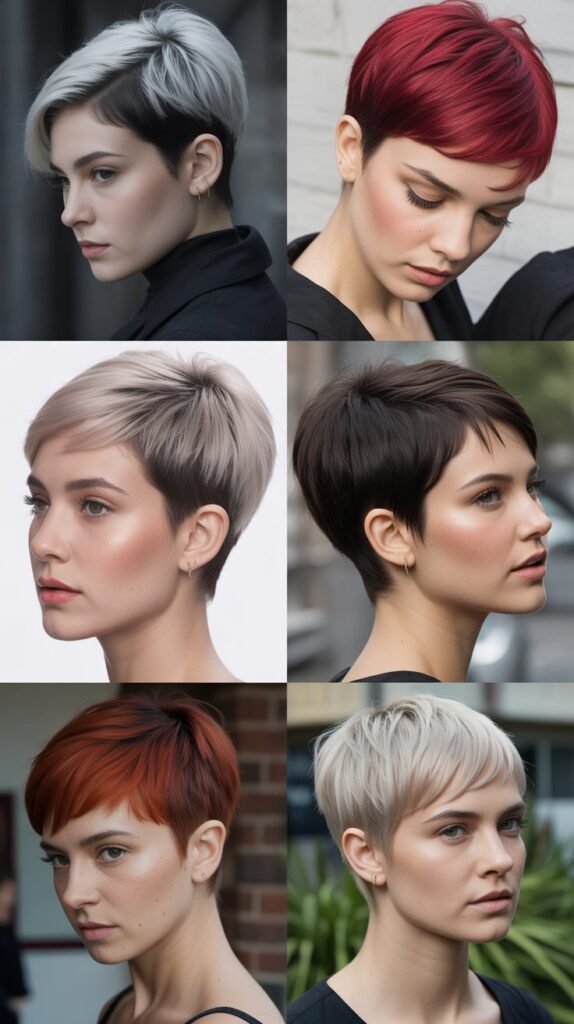 30. Two-Tone Pixie with Color Blocking