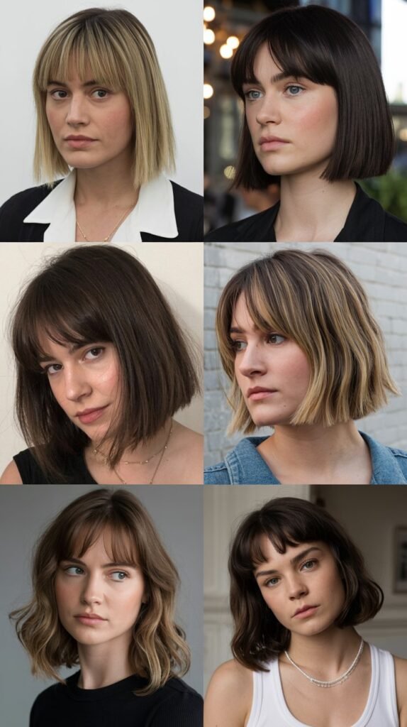 Chin-Length Bob with Bangs