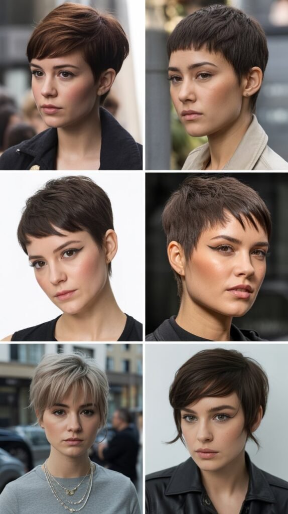 16. Edgy Pixie With Diagonal Bangs