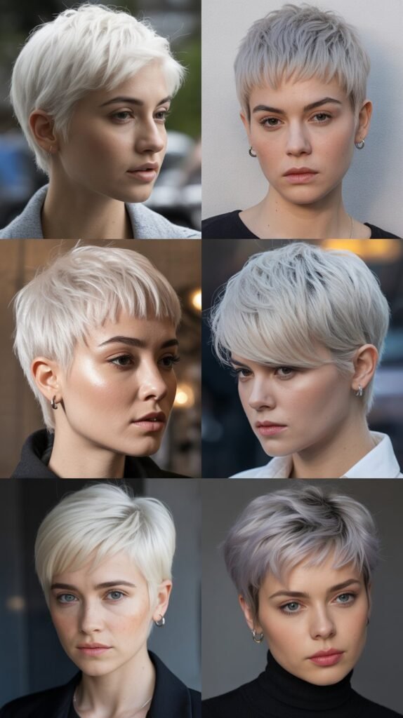 5. Platinum Blonde Edgy Pixie