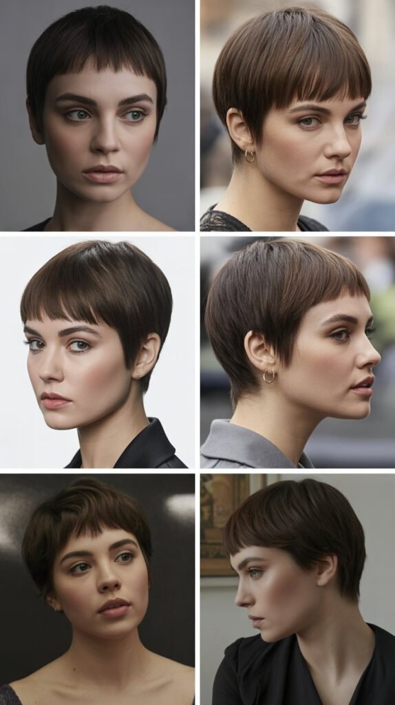 22. Tapered Pixie With Thick Blunt Bangs
