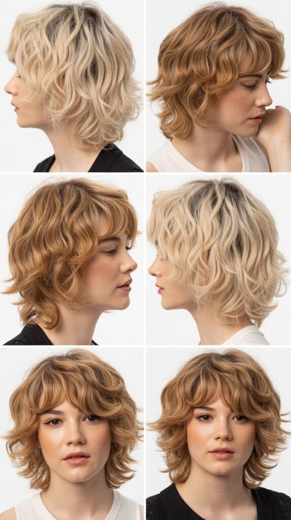 Tousled Medium Shag With Curtain Fringe