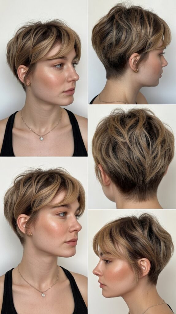 30. Choppy Pixie With Balayage