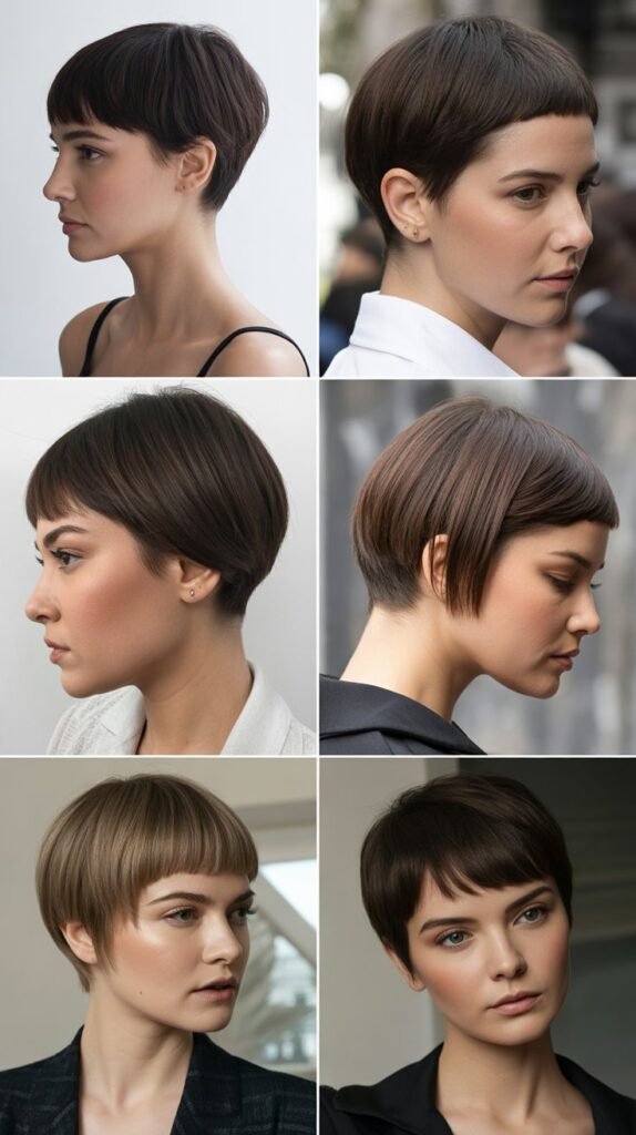 24. Sleek Pixie With Graduated Bangs