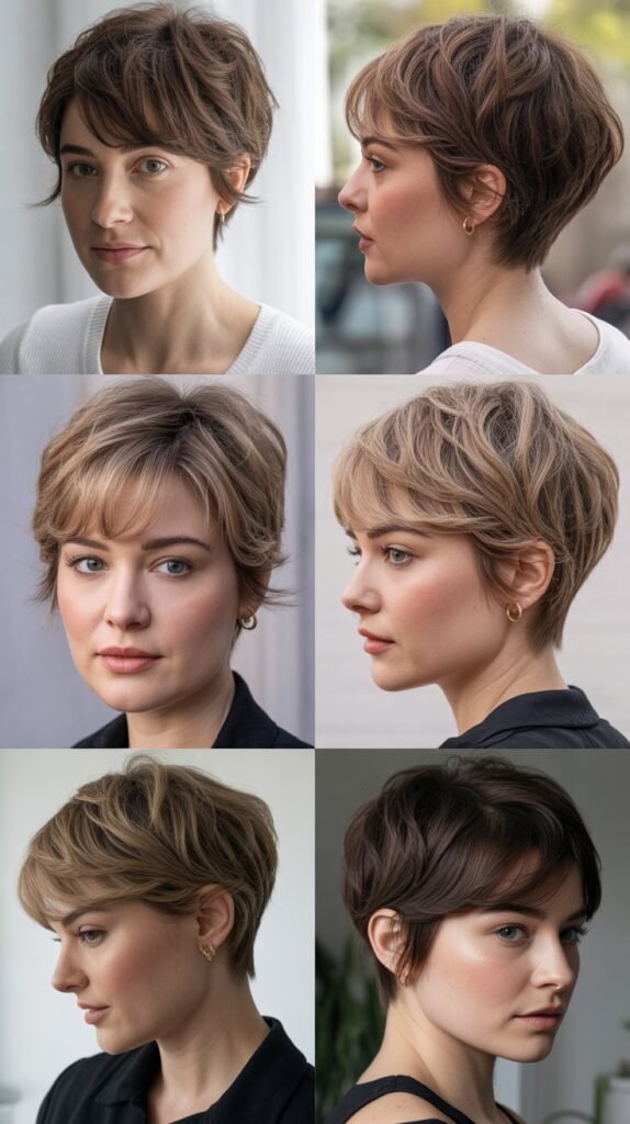 4. Wispy Layered Pixie With Feathered Bangs
