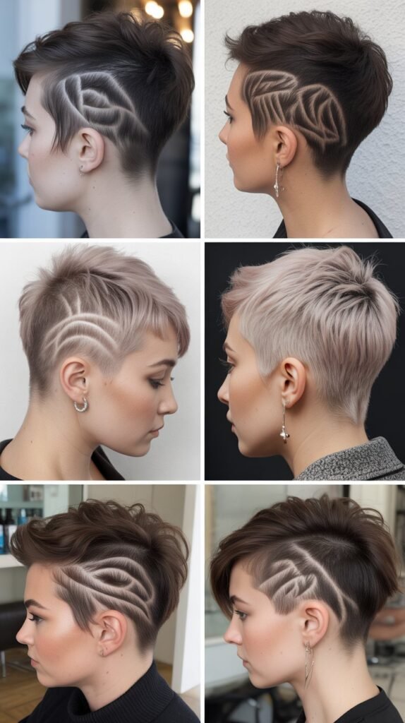 18. Pixie with Shaved Designs