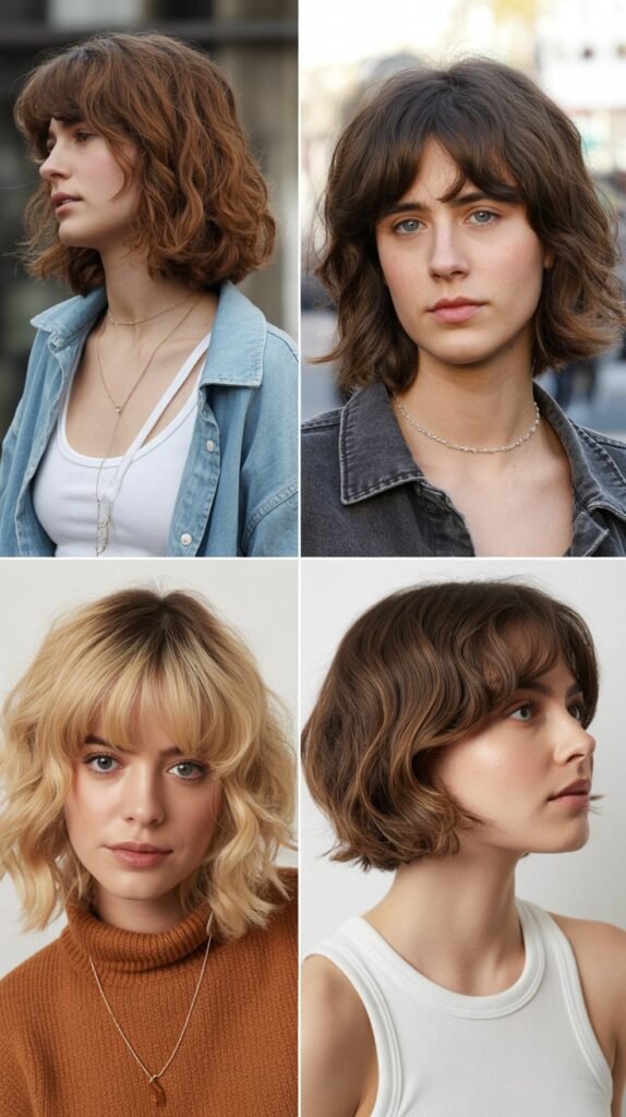  Shaggy Lob with Bottleneck Bangs