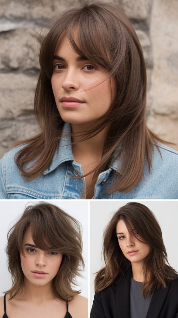  Side-Swept Bangs with Long Layers
