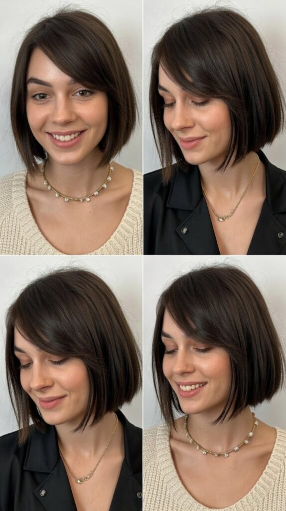 Sleek Bob with Side-Parted Bangs