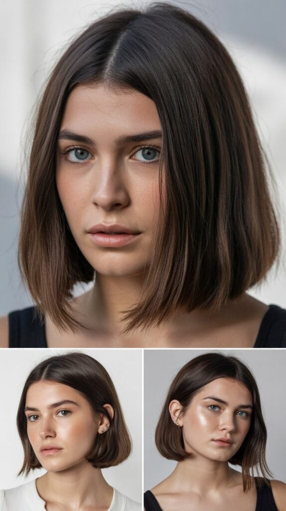 Sleek Long Bob with Middle Part