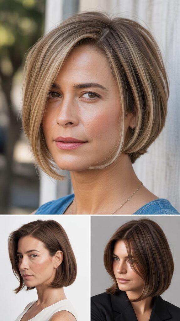 Sleek One-Length Cut with Angled Front
