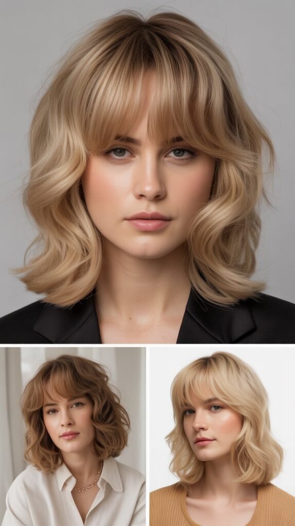 Soft Bangs with Cornsilk Blonde Layers