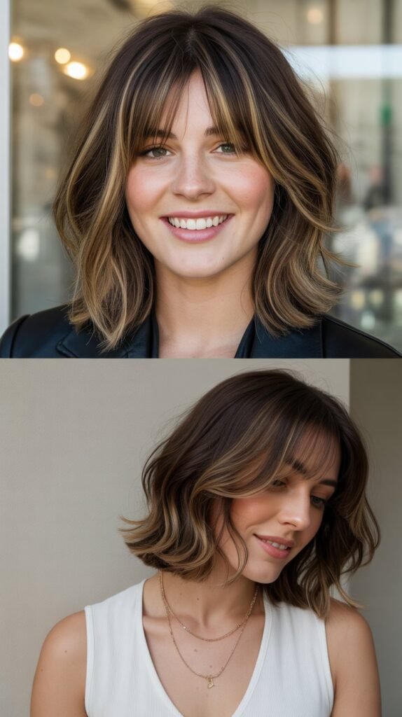 Swoopy Bangs with Textured Lob