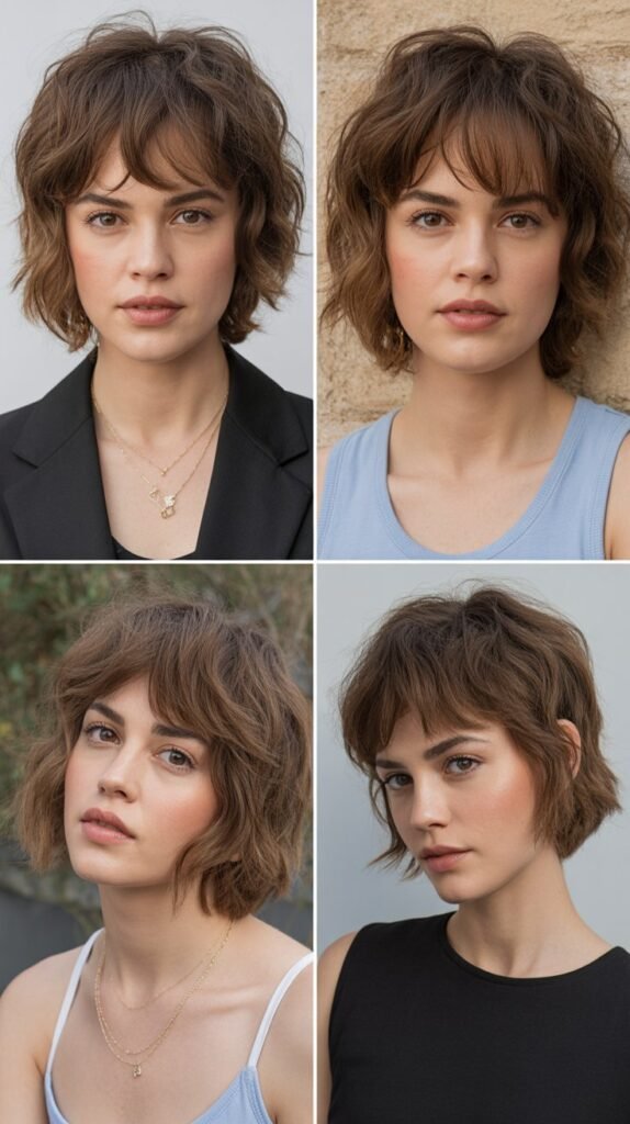  Textured Bangs with Undone Layers