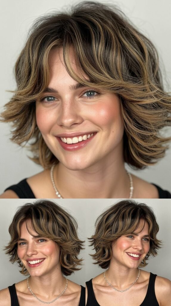 Textured Shag with Long Side Bangs