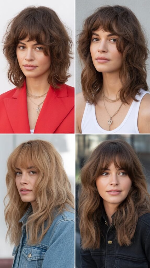 Textured Wispy Bangs for Wavy Hair