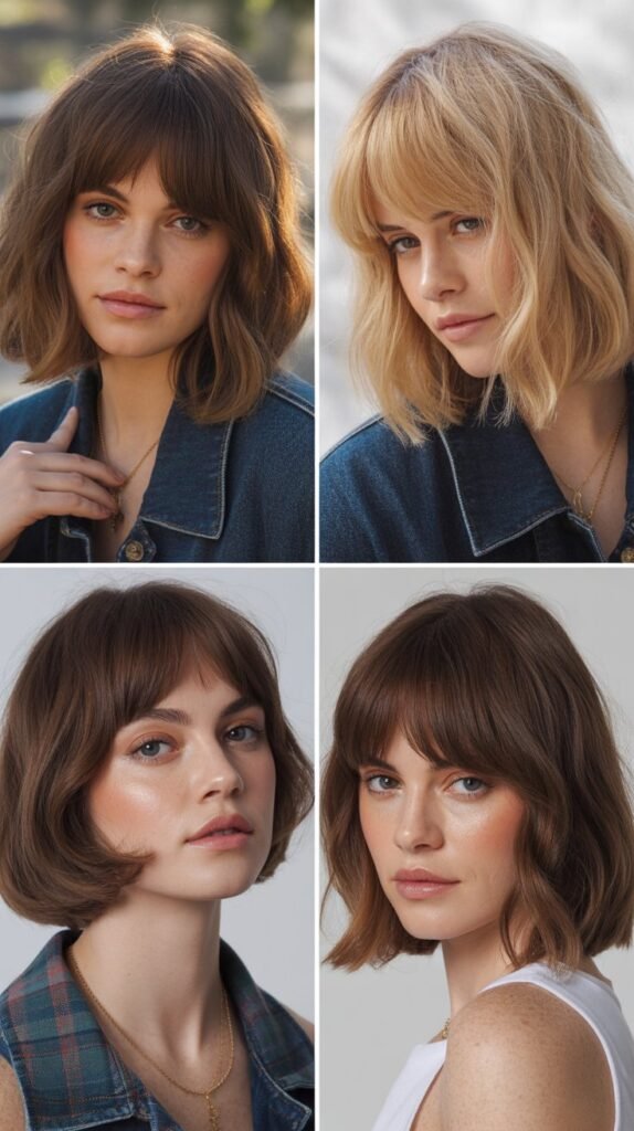 The Long Bob with Curtain Bangs