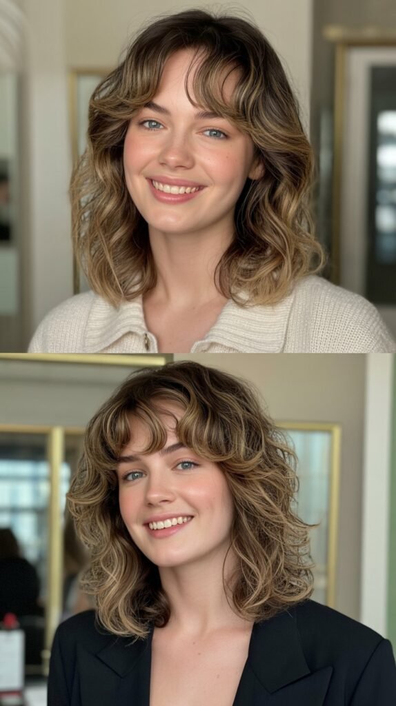 Tousled Bangs with Beach Waves