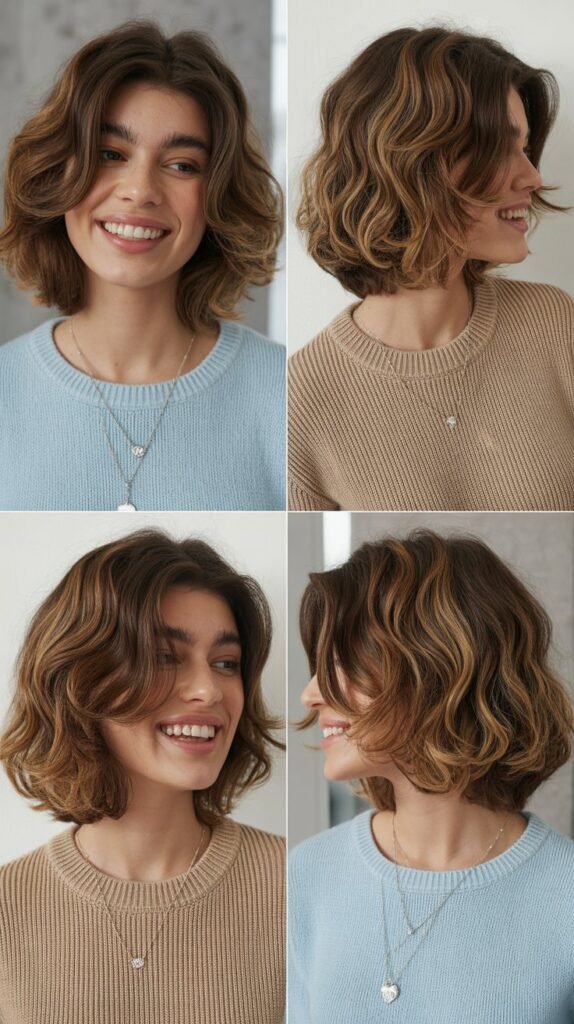  Voluminous Bob with Feathered Face-Framing Layers