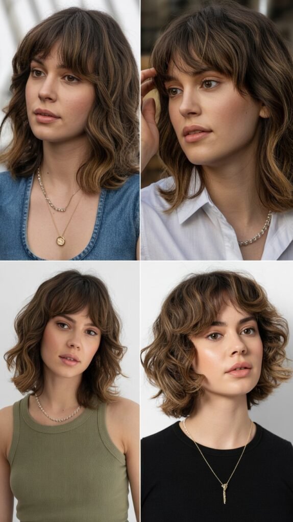 Voluminous Curtain Bangs with Root Lift