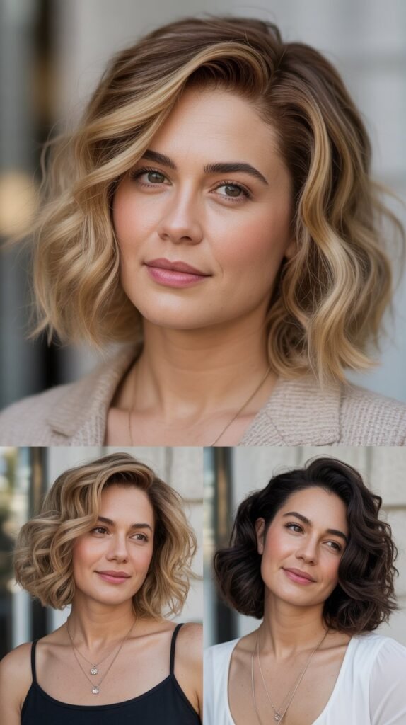 Wavy Lob with Soft Curls