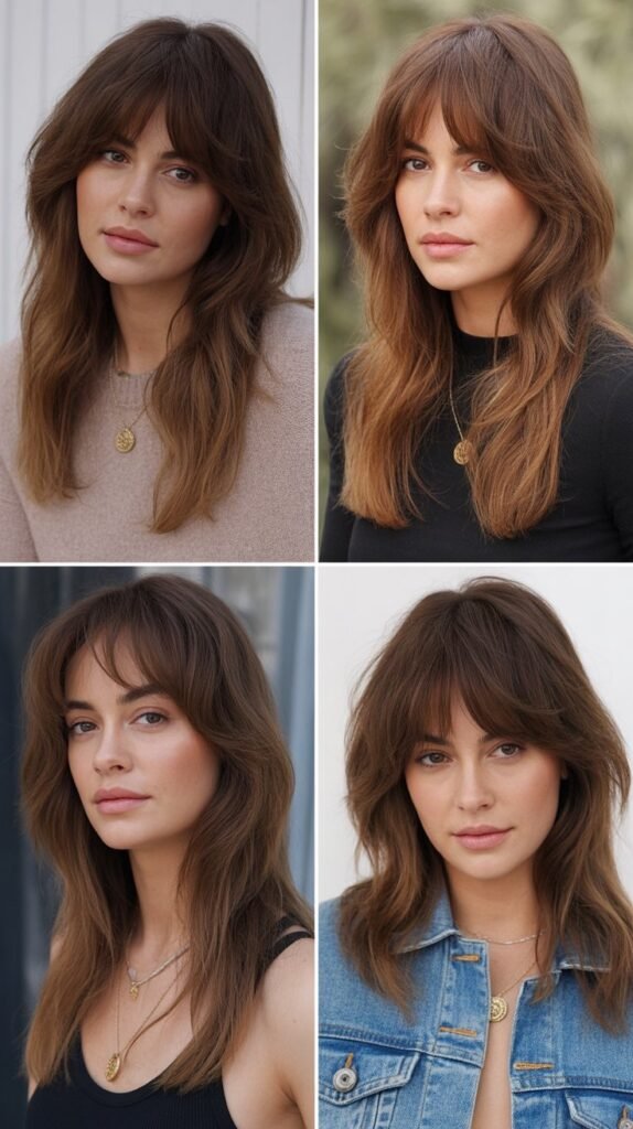 Wispy Bangs with Long Layers
