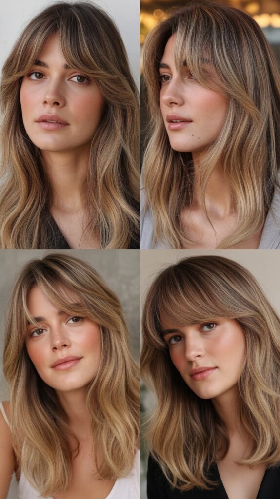 Long Swept Bangs With Face-Framing Layers