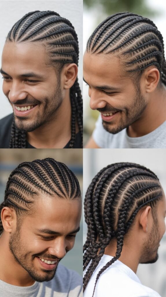 Curved Feed-In Cornrows