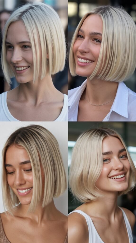 The Blunt Bob With Platinum Color