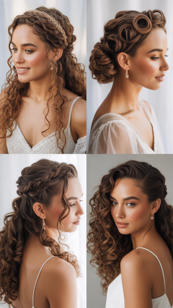  Side Bun with Cascading Curls