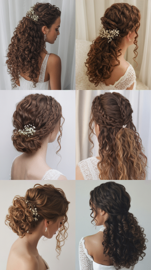 Romantic Half-Up Half-Down Curly Styles
