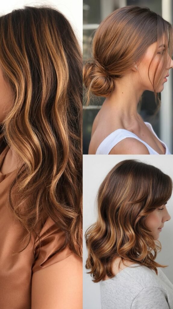 Caramel Dimension for Postpartum Hair Changes