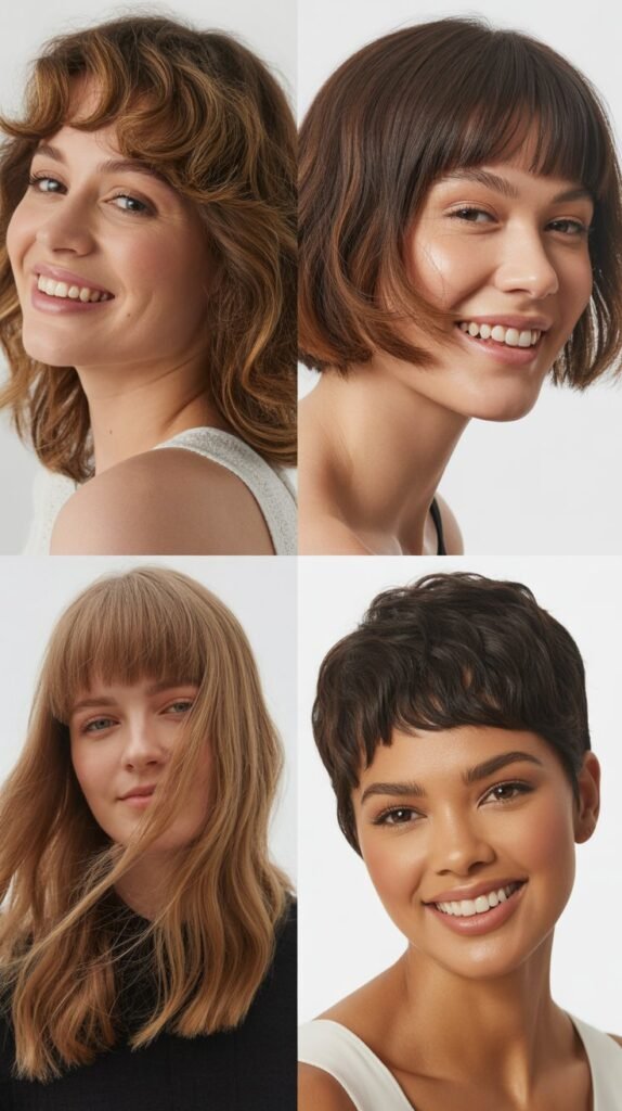Wispy Bangs Across Different Hair Lengths