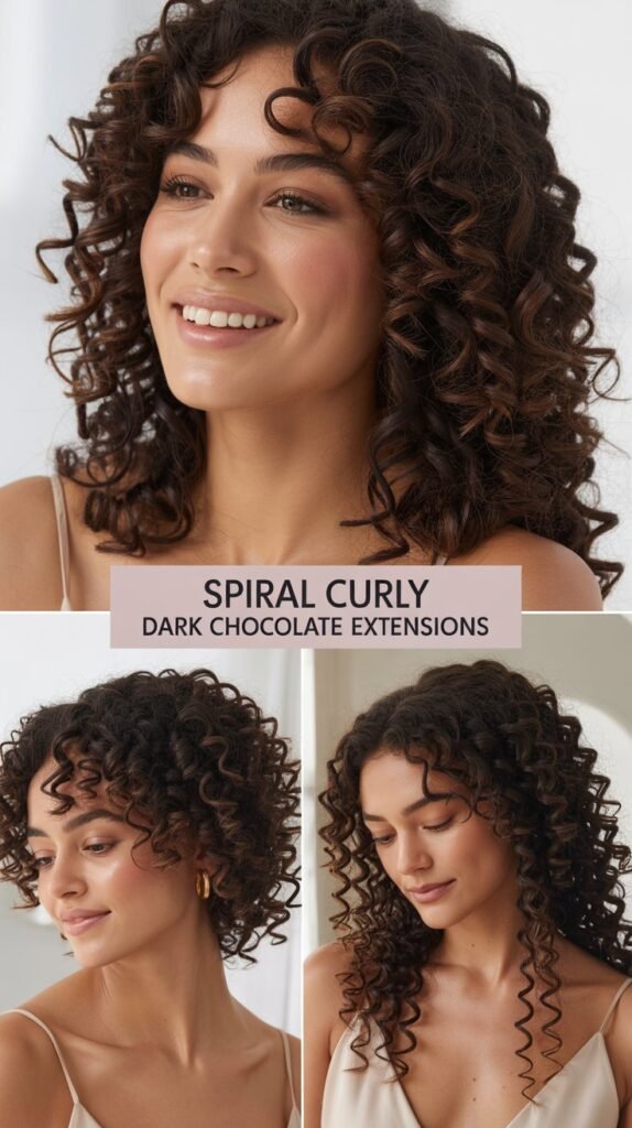 Spiral Curly Dark Chocolate Extensions
