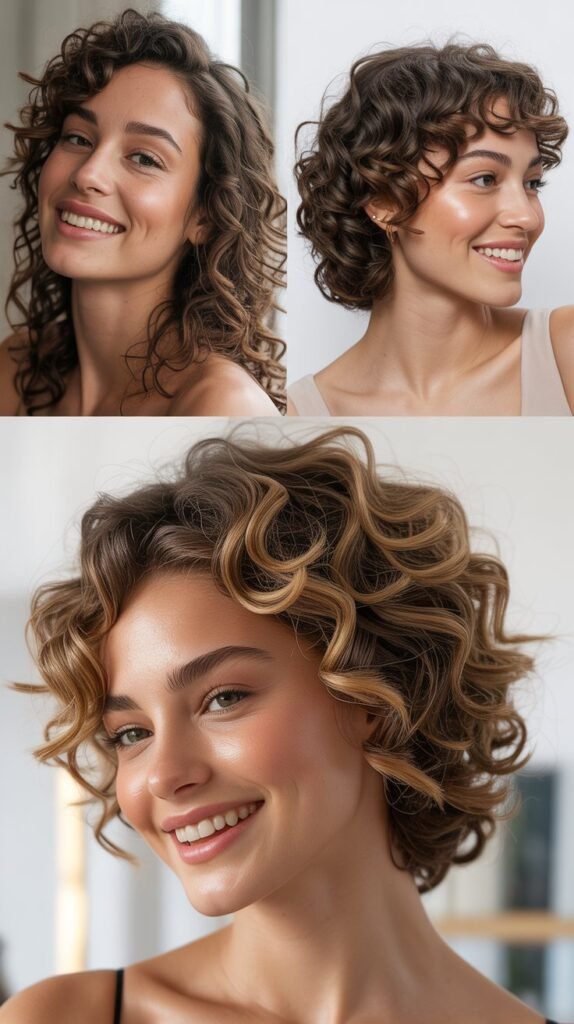 Voluminous Curly Side Part