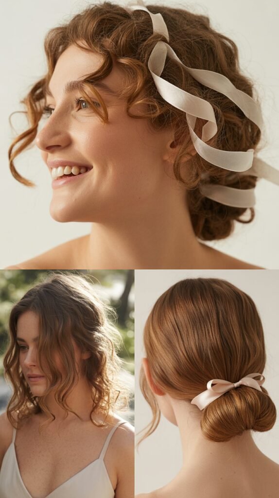 Soft Romantic Curls with Ribbon Weave