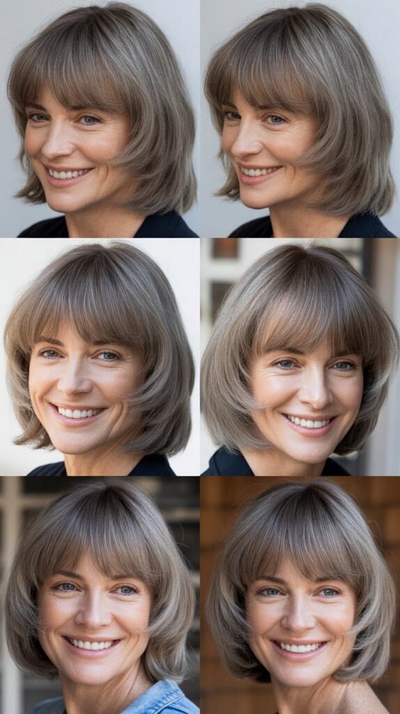 Choppy Layers with Piecey Gray Bangs